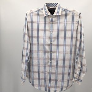 Thomas Dean Long Sleeve Button Down Dress Shirt L